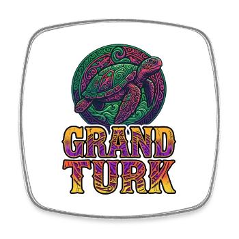 Colorful Turtle Grand Turk - Square fridge magnet - white - Front