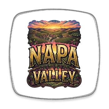 Napa Valley Street Art Design - Viereckiger Kühlschrankmagnet - Weiß - Vorne