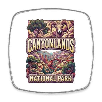 Canyonlands National Park Ram Landscape - Square fridge magnet - white - Front