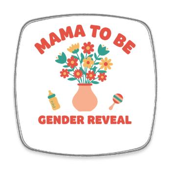 Révélation du sexe : Maman sera la fille de l’équipe des mamans de baby shower - Magnet carré - blanc - Devant