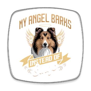 Chien Shetland Sheltie Race - Magnet carré - blanc - Devant