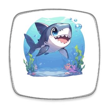 Sharks Shark - Square fridge magnet - white - Front