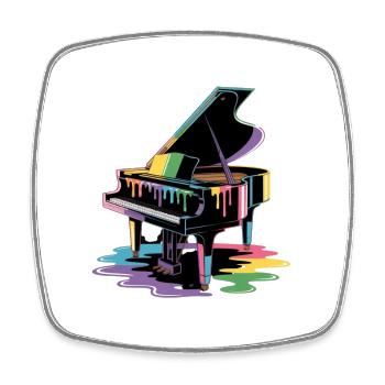 Klavier - Viereckiger Kühlschrankmagnet - Weiß - Vorne