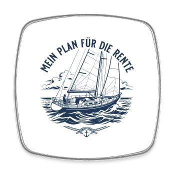 Segeln Plan für die Rente Kapitän - Viereckiger Kühlschrankmagnet - Weiß - Vorne