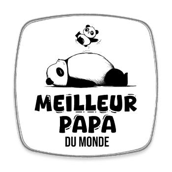 meilleur papa du monde père fête des pères - Magnet carré - blanc - Devant