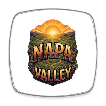 Napa Valley Sonnenaufgang Weinland - Viereckiger Kühlschrankmagnet - Weiß - Vorne