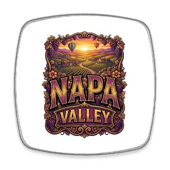 Napa Valley Weinlandschaft Ornament - Viereckiger Kühlschrankmagnet - Weiß - Vorne