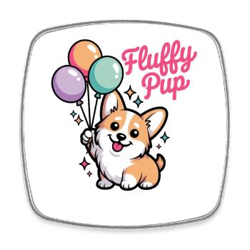 Corgi avec ballons cadeau pour les fans de corgi - Magnet carré - blanc - Devant