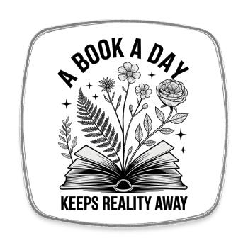 Gift idea for book lovers - Square fridge magnet - white - Front