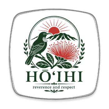 Hoihi Reverence Respect - Square fridge magnet - white - Front