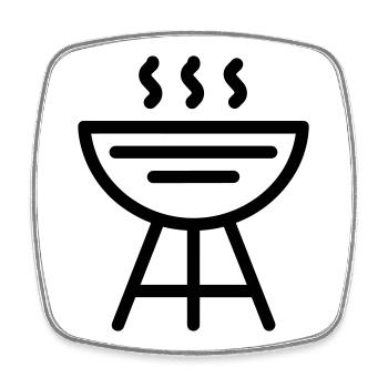 Grillen - Viereckiger Kühlschrankmagnet - Weiß - Vorne
