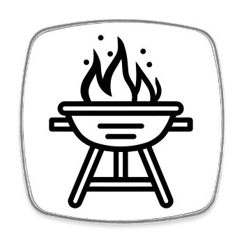 Grillen - Viereckiger Kühlschrankmagnet - Weiß - Vorne