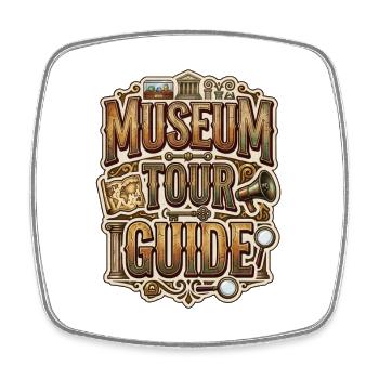 Museumsführer - Viereckiger Kühlschrankmagnet - Weiß - Vorne