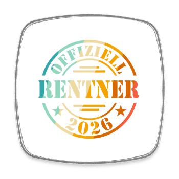 Rente - Viereckiger Kühlschrankmagnet - Weiß - Vorne