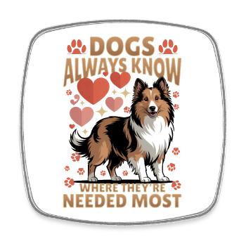 Shetland Sheepdog Sheltie Dog Breed - Viereckiger Kühlschrankmagnet - Weiß - Vorne