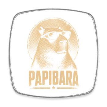 Papibara Brillen-Lama Retro - Viereckiger Kühlschrankmagnet - Weiß - Vorne