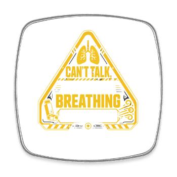 Asthma Asthmatiker Too Busy Breathing - Viereckiger Kühlschrankmagnet - Weiß - Vorne
