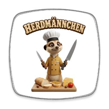 Un suricate drôle en cuisinier Homme du foyer - Magnet carré - blanc - Devant