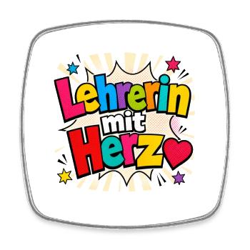 Lehrerin mit Herz!  - Viereckiger Kühlschrankmagnet - Weiß - Vorne