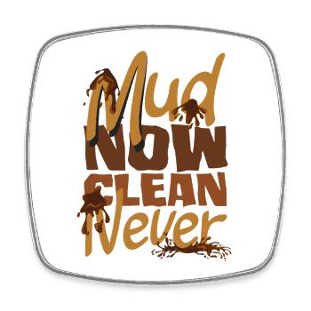 Girl on muddy obstacle course - Square fridge magnet - white - Front