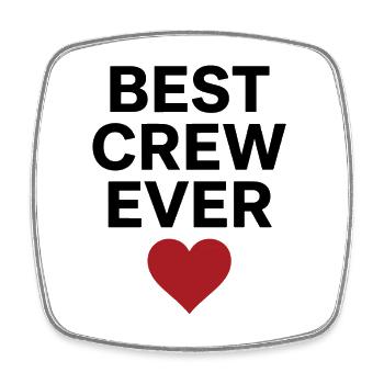 Best Crew Ever Herz Team Spruch Schwarz - Viereckiger Kühlschrankmagnet - Weiß - Vorne