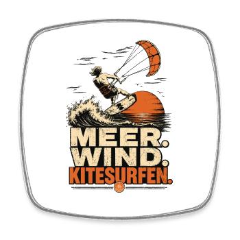Meer Wind Kitesurfen Motiv - Viereckiger Kühlschrankmagnet - Weiß - Vorne