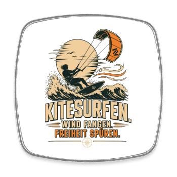 Kitesurfen Freiheit Motiv - Viereckiger Kühlschrankmagnet - Weiß - Vorne