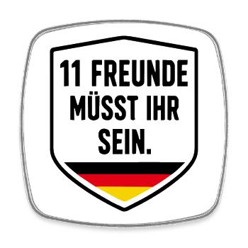 Deutschland Fußball Fan Teamgeist Elf Freunde - Viereckiger Kühlschrankmagnet - Weiß - Vorne