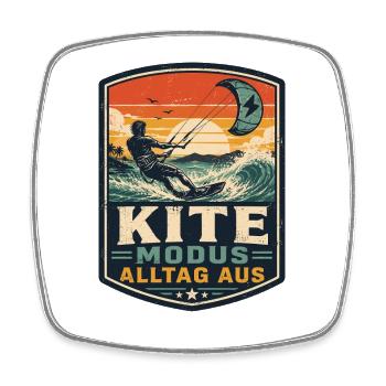 Kite Modus Alltag Aus Motiv - Viereckiger Kühlschrankmagnet - Weiß - Vorne