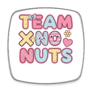Gender Reveal Team X No Nuts Babyparty Mama Papa - Viereckiger Kühlschrankmagnet - Weiß - Vorne