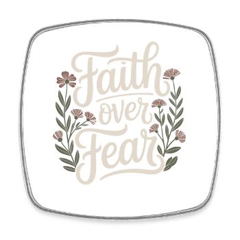 Glaube Faith Over Fear Jesus Gott Bibelvers Kirche - Viereckiger Kühlschrankmagnet - Weiß - Vorne