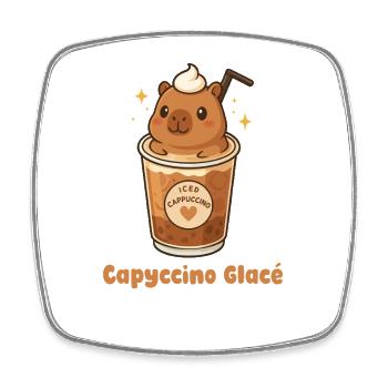  Capyccino Glace Capybara Iced Cappuccino Kaffee - Viereckiger Kühlschrankmagnet - Weiß - Vorne
