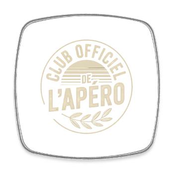 Club Officiel de l’Apéro - Magnet carré - blanc - Devant
