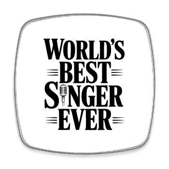 Der beste Sänger der Welt aller Zeiten - Viereckiger Kühlschrankmagnet - Weiß - Vorne