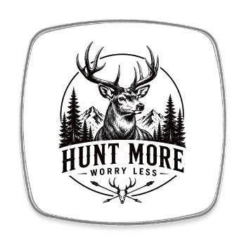 Motif Chasse plus S’inquiète Moins Chasse - Magnet carré - blanc - Devant