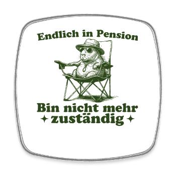 Pension Nicht mehr zuständig Capybara Rente - Viereckiger Kühlschrankmagnet - Weiß - Vorne