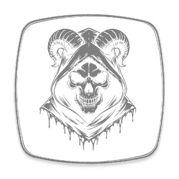 Schädel mit Hörner Widder Totenkopf - Viereckiger Kühlschrankmagnet - Weiß - Vorne