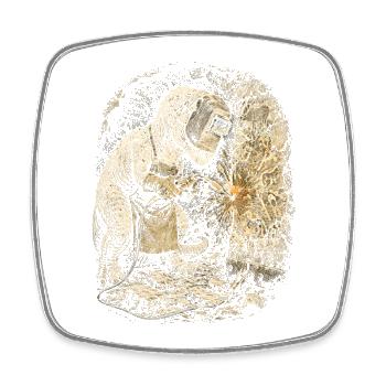 Welder Welding Specialist - Square fridge magnet - white - Front