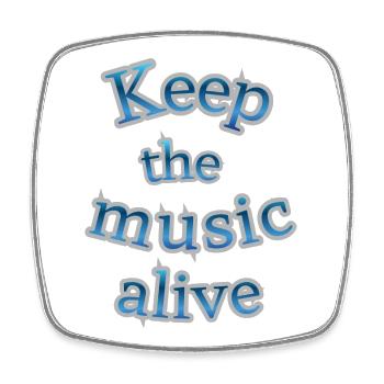 Keep music alive - Square fridge magnet - white - Front