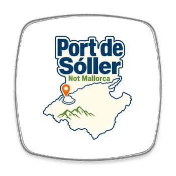 Where Is Port de Soller, Not Mallorca Map Pin - Square fridge magnet - white - Front