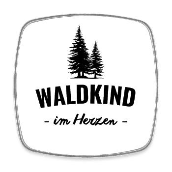 Waldkind im Herzen – Draußen zuhause - Viereckiger Kühlschrankmagnet - Weiß - Vorne