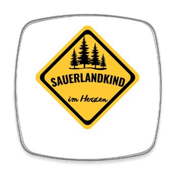 Sauerlandkind im Herzen - Viereckiger Kühlschrankmagnet - Weiß - Vorne