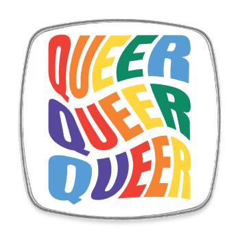 -2026-_LGBTQ_Queer_Queer_Queer_3 - Viereckiger Kühlschrankmagnet - Weiß - Vorne