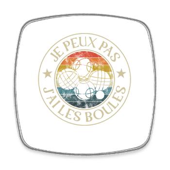 Je Ne Peux Pas J'ai Boules Vintage - Viereckiger Kühlschrankmagnet - Weiß - Vorne