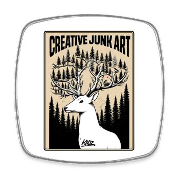 Art créatif de ferraille de la forêt à bois - Magnet carré - blanc - Devant