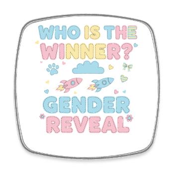 Révélation du sexe : Qui est le gagnant de la baby shower - Magnet carré - blanc - Devant