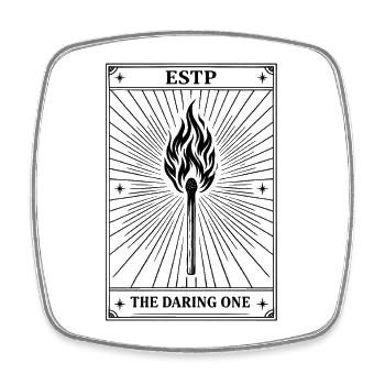 ESTP | Tarotkarte Persönlichkeit - Viereckiger Kühlschrankmagnet - Weiß - Vorne