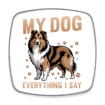 Chien Shetland Sheltie Race - Magnet carré - blanc - Devant