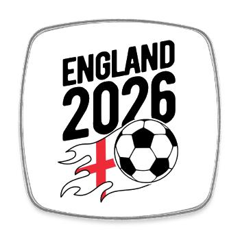 England 2026 Football Flame with Flag - Square fridge magnet - white - Front
