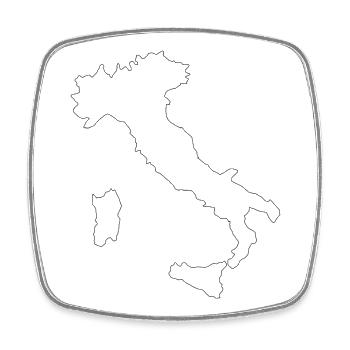 Italy map1 - Square fridge magnet - white - Front